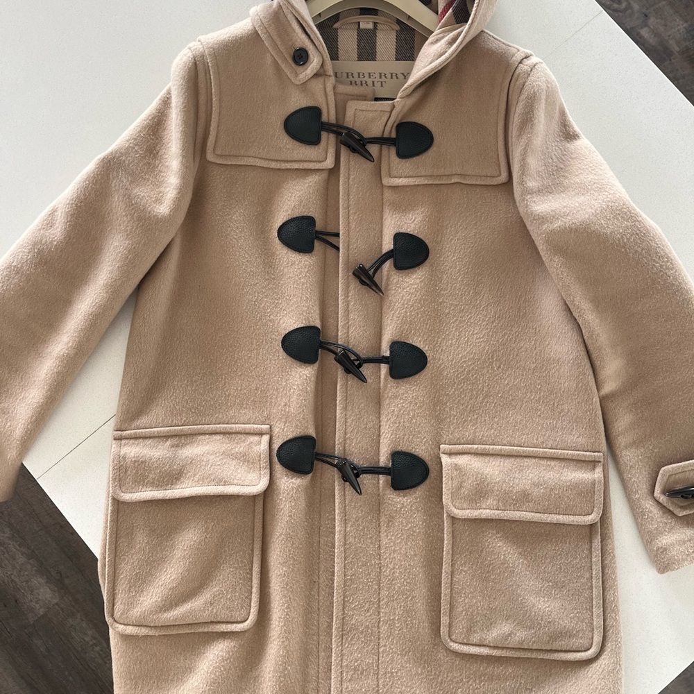 Burberry Beige Checkered Coat